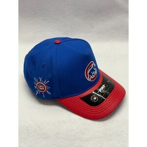 Pro Standard Chicago Cubs MLB DTLR Exclusive Strapback Hat Blue Red Leather Brim
